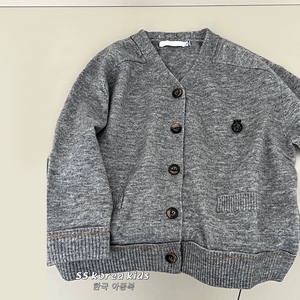 波拉bora韩国童装男童针织衫开衫2023新款儿童毛衣外套女童羊毛衫
