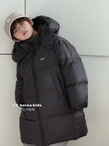 波拉bora韩国童装儿童羽绒服中长款2023加厚新款男童冬装外套女童