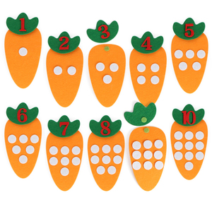 幼儿园数学区域点数胡萝卜数字配对益智活动材料不织布手工玩教具