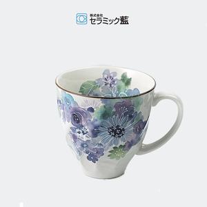 日本ceramic 蓝美浓烧陶瓷马克杯咖啡杯精致少女心杯子微波炉水杯
