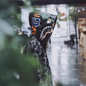 Mzc Abc Shark Hoodie 蓝 绿 粉 灰 迷彩 鲨鱼卫衣 情侣帽衫外套