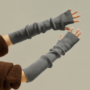 冬季新款女学生针织长款手套袖套 毛线半截假袖子手臂套 防寒保暖