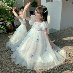 女童夏装连衣裙2024新款公主蓬蓬纱裙演出裙子表演礼服儿童装夏季