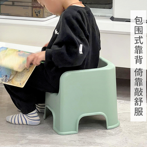 儿童小凳子靠背小椅家用可爱防滑椅子宝宝洗澡矮凳叠放塑料踩脚凳