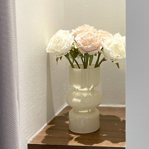 法式花瓶高级感简约摆件客厅插花玻璃透明干花鲜花仿真花桌面装饰