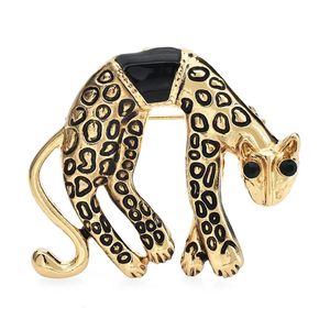 Lovely Leopard Brooches For Women Unisex Enamel Running