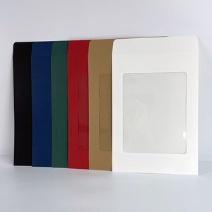 A4文件纸袋透明标准尺寸 牛皮纸PVC开窗贴膜服装内衣打包包装10个