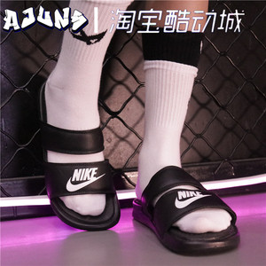 Nike/耐克 BENASSI DUO 女子字母双绑带忍者拖鞋819717-010-100