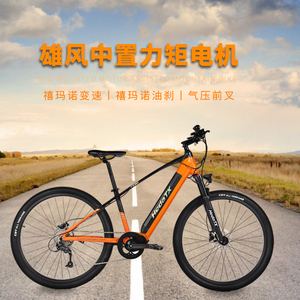 电助力自行车中置电机力矩锂电池电动山地车变速越野旅行女士单车