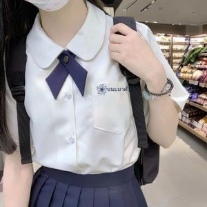 jk制服女学院风短袖衬衫夏季泰国泰式校服高中学生毕业服班服套装