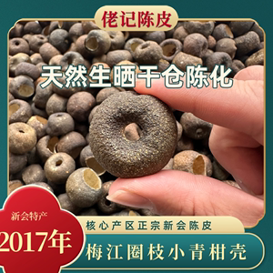 2017年梅江圈枝小青柑壳药香回甘口粮新会陈皮生晒干仓存放