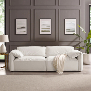 大象耳朵沙发意式极简小户型客厅设计师奶油风雪尼尔直排布艺沙发