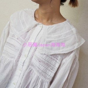 小恶魔日本代购 tumugu TB23301镂空纯棉衬衫 印度产