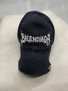 Balenciaga/巴黎世家刺绣Logo破坏双环做旧鸭舌帽 男女同款