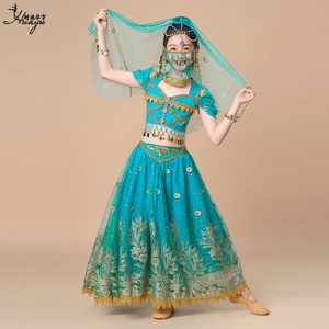 儿童表演服装印度舞茉莉公主裙民族新疆沙漠异域风情女童敦煌套装