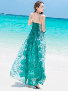裙子女春季2024新款夏海边度假拍照连衣裙波西米亚超仙长裙沙滩裙