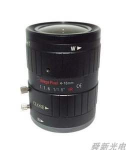 高清工业镜头3百万像素变焦4-18mmC接口光圈F1.6枪机监控机器视觉