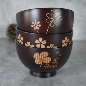 天然酸枣木碗宝宝儿童碗日式樱花环保便携