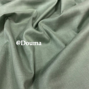 亲肤透气 薄款灰绿色细腻斜纹垂感抗皱弹力亚麻面料设计师布料