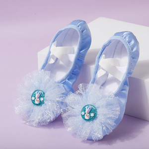 舞蹈鞋儿童女爱莎公主蓝色中国女童艾莎宝宝跳舞专用软底冰雪芭蕾