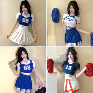 韩版女团爵士舞表演服大学生足球宝贝拉拉队演出服成人啦啦操服装