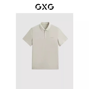 GXG男装2024专柜正品夏季卡其色休闲短袖POLO衫翻领T恤G24X242001