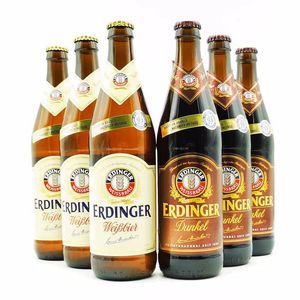 德国进口小麦/黑啤酒艾丁格/黑/白啤酒500ml*12/瓶装整箱