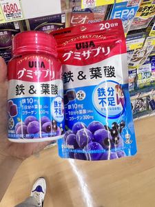 日本代购UHA悠哈味觉糖维生素软糖补铁糖铁叶酸备孕孕妇哺乳期