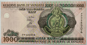 全新 UNC 瓦努阿图 1000 瓦图 纸币
