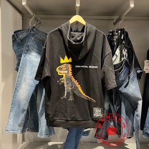 JackJones杰克琼斯Basquiat联名潮小王冠装饰短袖卫衣222233013