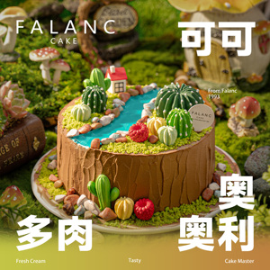 FALANC海盐奥利奥多肉儿童生日蛋糕北京上海杭州广州深圳同城配送