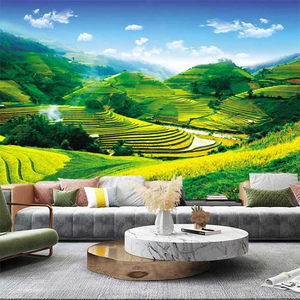 大自然风景墙纸饭店包厢壁纸雪山草原3D田园壁画客厅沙发背景墙布