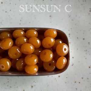 【焦糖】SUNSUN C 手工树脂脏橘色算盘珠隔珠DIY手串项链饰品配件