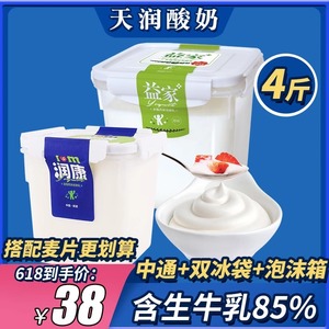 天润酸奶2KG特浓4斤鲜牛乳85%润康益家老酸奶营养早餐新疆大桶装