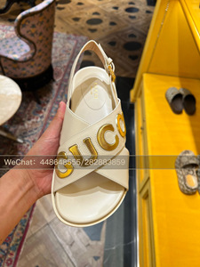 正品法国代购 Gucci/古驰 2023秋冬新款女士休闲凉鞋米白色女鞋