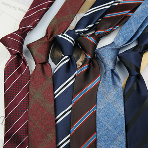 男女窄版6公分 复古英伦深红色藏青黑色条纹休闲学生领带