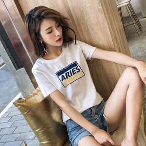 丅恤女短袖显瘦外穿打底t恤2023新款韩版白色上衣T夏季学生体恤衫