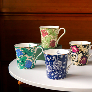William Morris英国欧式复古水杯子薄款骨瓷马克杯陶瓷美式咖啡杯