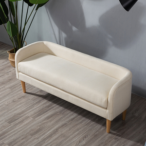 北欧实木床边长凳现代卧室床尾凳轻奢客厅沙发小户型有扶手床头凳