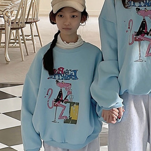 龙凤妈妈韩国童装 亲子装女童卡通粉豹加绒卫衣 可爱2023冬款L749