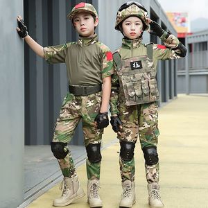 儿童迷彩服蛙服套装特种兵学生夏令营男童表演服纯棉迷彩小孩衣服