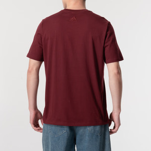 阿迪达斯酒红色短袖男夏季新款舒适透气休闲短袖纯棉T恤IS1301