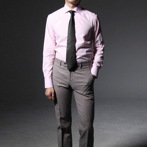 韩国代购正品男装韩版男士商务休闲修身结婚新郎伴郎粉色长袖衬衫