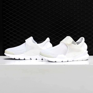 Nike耐克 Sock Dart BR明星同款 女子纯白袜子网面跑鞋896446-100