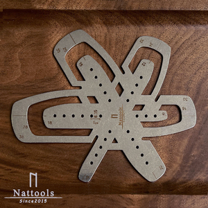 Nattools方型带尾尺 皮带圆角模板手工DIY皮革制作工具 不锈钢T07