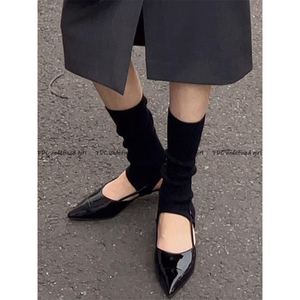 FDC黑色袜套夏季中筒袜子薄款鞋套韩版纯色堆堆袜套少女针织袜套