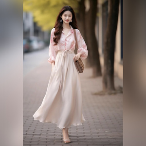 春季高级感女装韩系风格穿搭温柔风套装淑女气质小香风两件套裙子