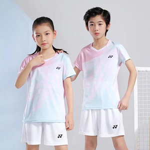 尤尼克斯儿童羽毛球服男女yy学生速干比赛训练网球衣运动套装定制