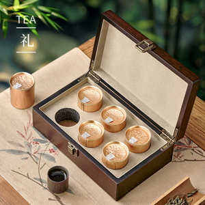 新款高档小罐茶茶叶罐铁罐礼盒通用红茶绿茶岩茶茶叶包装盒空盒