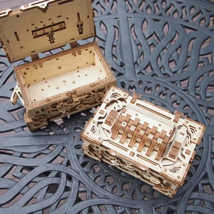 高难度3D立体拼图木质DIY密码盒榫卯创意DIY送女生老婆节日礼物